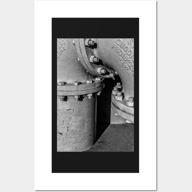 Industrial Pipe in Black and White Wall Art by jecphotography